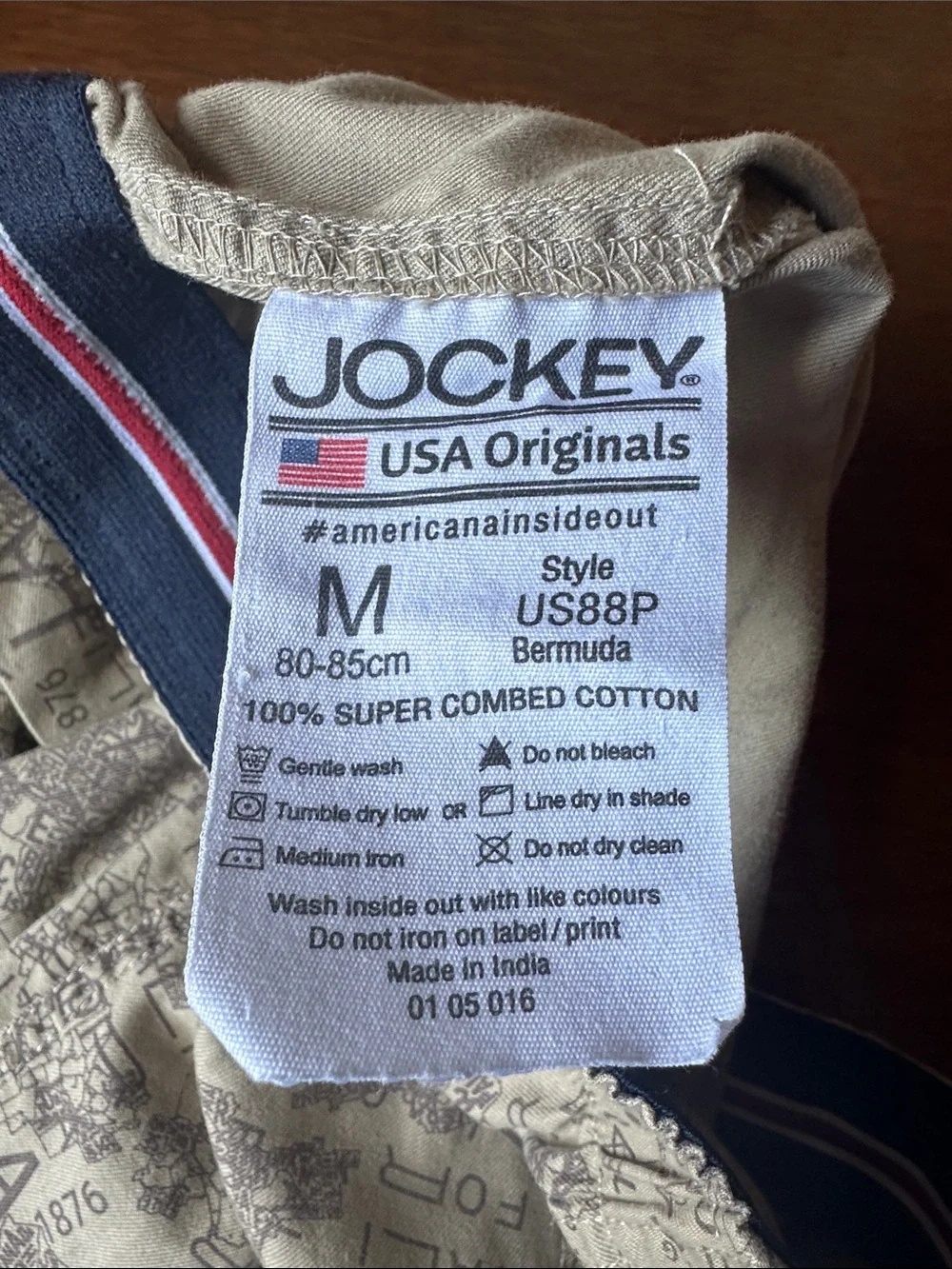 Men’s 100% cotton Jockey tan and brown Printed Casual shorts 8261.5